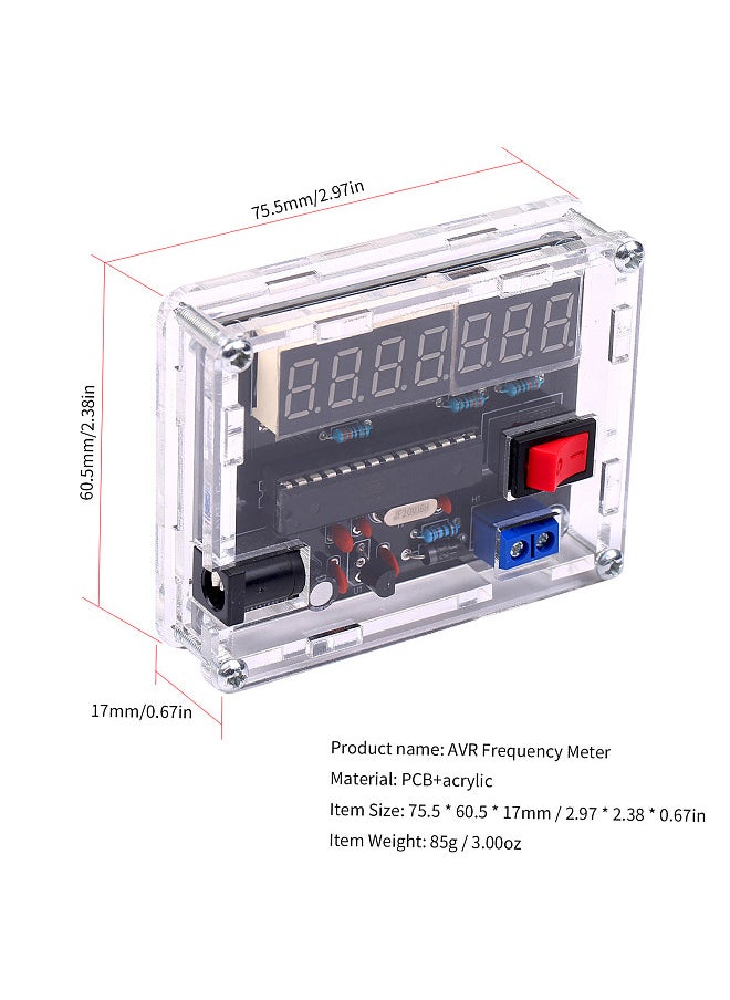 Generic - 10MHz Frequency Meter DIY Kit Frequency Counter AVR Frequency with Shell Counter Cymometer Frequency Measurement 0.000 001Hz Resolution - Image 1