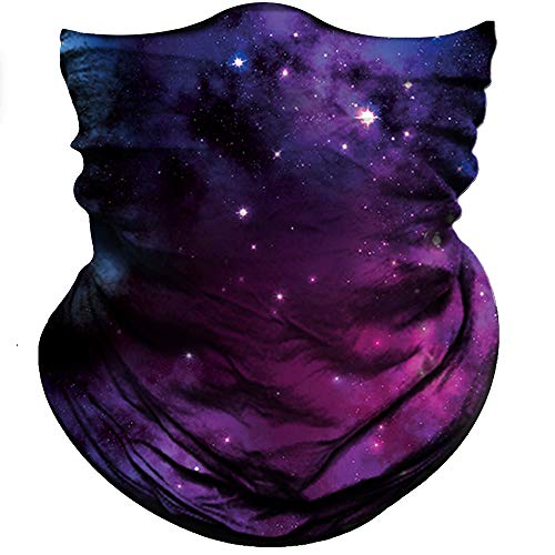 Obacle Seamless Bandana for Rave Face Mask Dust Wind Sun Protection Galaxy Tube Mask Headwear Bandana for Women Men Festival Party Motorcycle Riding Fishing Outdoor (Starry Sky Deep Purple) - Image 1
