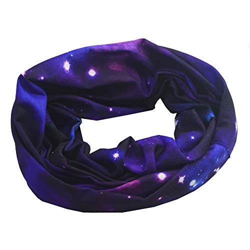 Obacle Seamless Bandana for Rave Face Mask Dust Wind Sun Protection Galaxy Tube Mask Headwear Bandana for Women Men Festival Party Motorcycle Riding Fishing Outdoor (Starry Sky Deep Purple) - Image 5