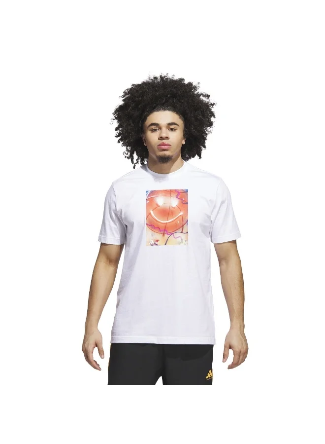 Adidas Adidas Spotlight Tee 2 White Graphic Tee (Short Sleeve) T-Shirts For Men