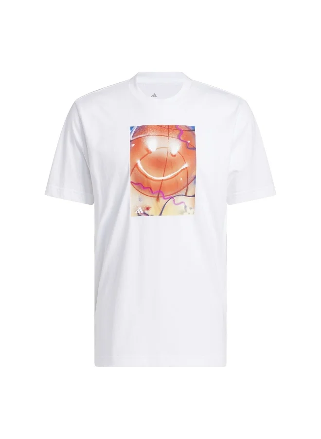 Adidas Adidas Spotlight Tee 2 White Graphic Tee (Short Sleeve) T-Shirts For Men