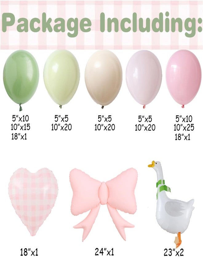 جيهو مجموعة قوس البالونات One Silly Goose مع بالونات من رقائق معدنية على شكل أوزة متحركة ومربعات لتزيين حفلات استقبال الطفل وأعياد الميلاد على شكل حيوانات المزرعة - Image 2