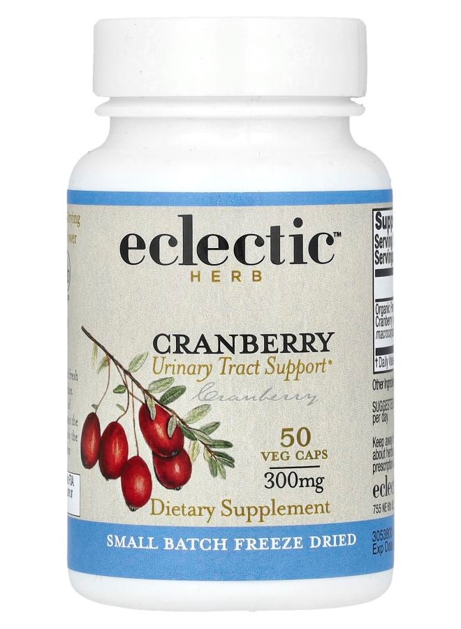 Eclectic Herb Freeze Dried Cranberry 50 Veg Caps (300 mg Per Capsule) - Image 1