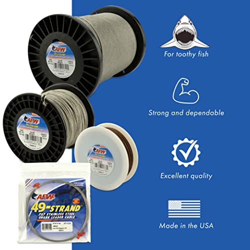 AFW American Fishing Wire 49 Strand, 7x7 Stainless Steel Shark Leader Cable, 175 lb / 80 kg Test, .036 in / 0.91 mm Dia, Camo, 30 ft / 9.2 m - Image 3