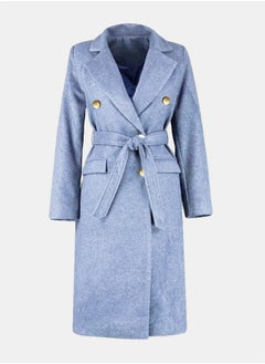 trendyol Regular Fit Double Breasted Closure Long Sash Coat with Belt Tie Detail TMNAW21KB0101 