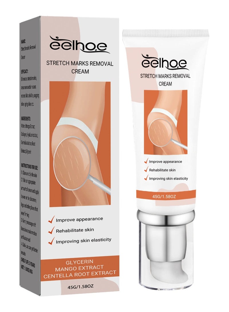 EELHOE Stretch Marks Removal Cream, Repair Cream for Pregnancy, Stretch Marks, Moisturising, Abdominal and Body Care, Anti-Stretch Marks, Firming Body Cream, 45g - Image 1