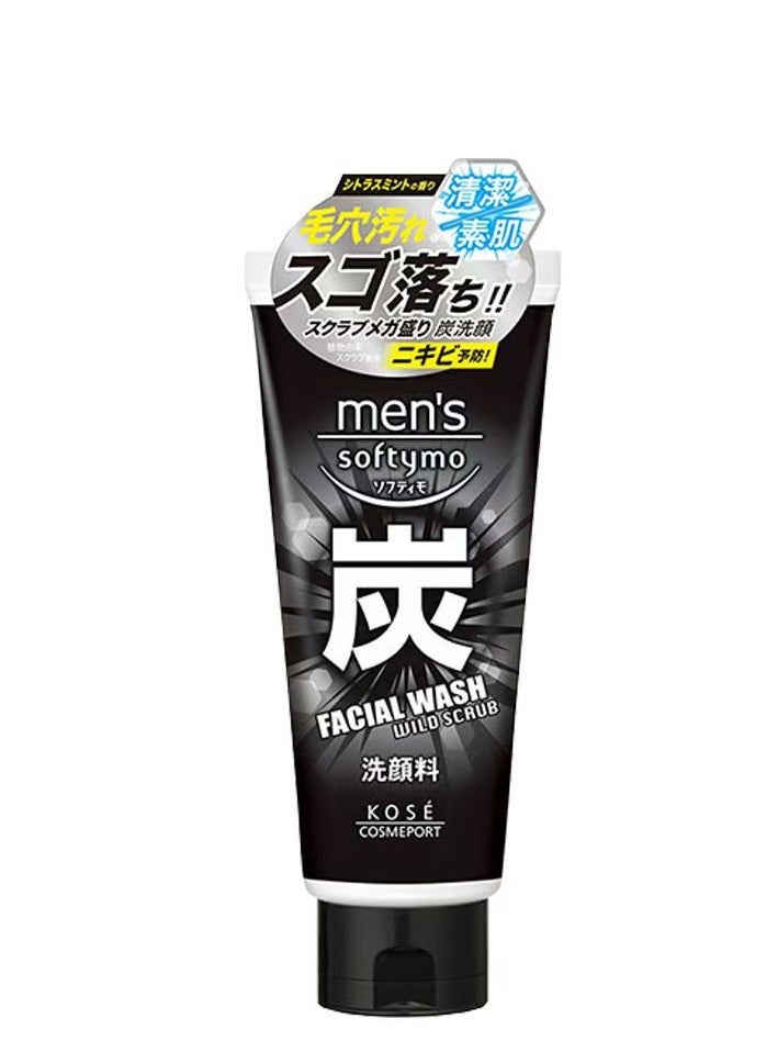 KOSE Men's Softy Mo Facial Wash, Charcoal 130g,Pack of 2 - Image 2