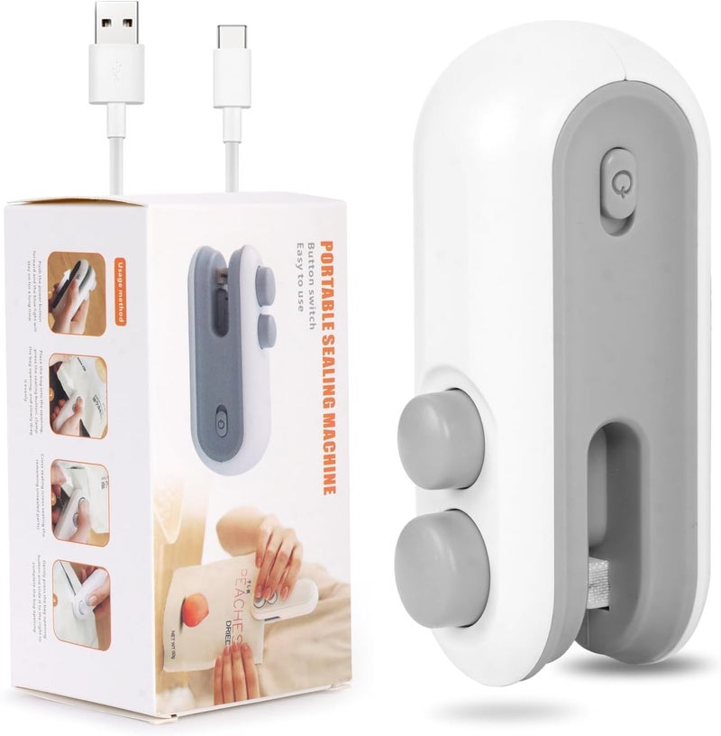 Shulabh creative Portable Mini Sealing Machine 2 In 1 Usb Rechargeable Magnetic Heat Sealing Cutting Bag Sealer Plastic Bags Sealing MachineMulticolour - Image 1