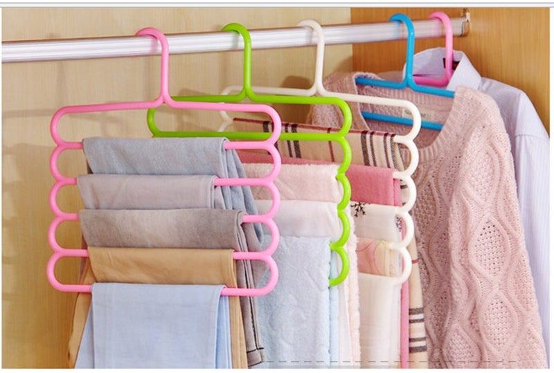 MosQuick® 2Pcs Cloth Organizer for Storage Wardrobe Organizer for Storage with Hangers for Clothes Hanging, Kids Plastic Hangers, Shirt and Pant Hangers for Wardrobe - Image 3