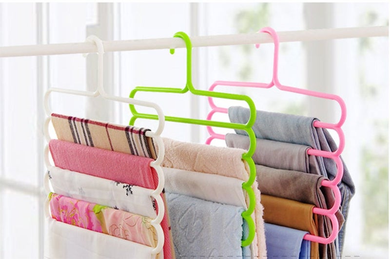 MosQuick® 2Pcs Cloth Organizer for Storage Wardrobe Organizer for Storage with Hangers for Clothes Hanging, Kids Plastic Hangers, Shirt and Pant Hangers for Wardrobe - Image 2