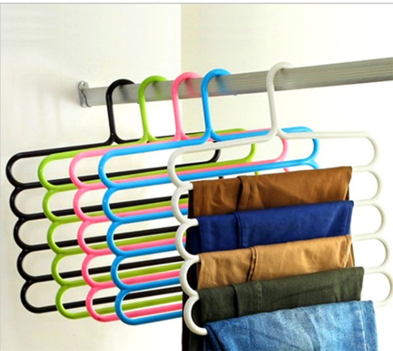 MosQuick® 2Pcs Cloth Organizer for Storage Wardrobe Organizer for Storage with Hangers for Clothes Hanging, Kids Plastic Hangers, Shirt and Pant Hangers for Wardrobe - Image 5