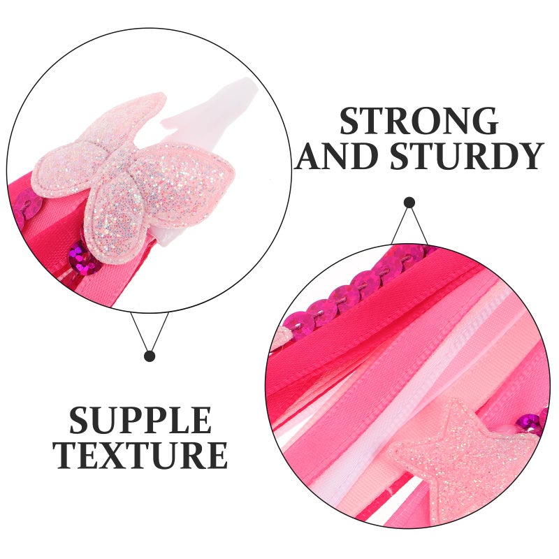 Pink Star Butterfly Bike Handlebar Streamers Pair Bicycle Scooter Tricycle Accessories - Image 4