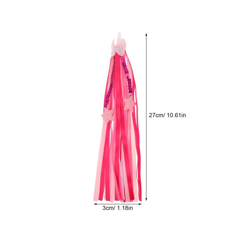 Pink Star Butterfly Bike Handlebar Streamers Pair Bicycle Scooter Tricycle Accessories - Image 3