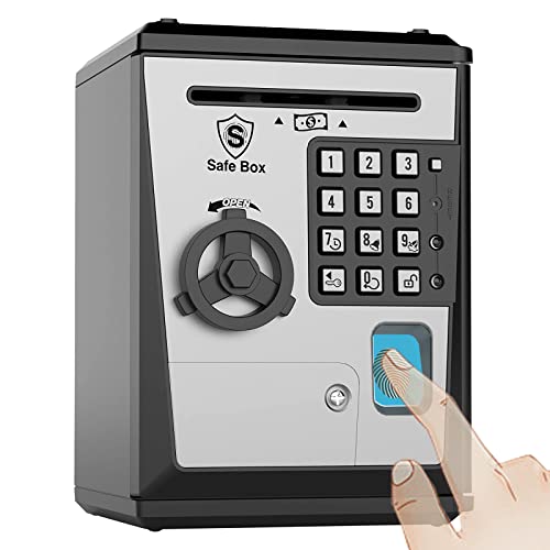 KDSbnk Kids Safe Bank Piggy Bank with Password and Fingerprint Lock Voice Money Bank Cool and Educational Gift for Boys and Girls with TimeStamped Log of Last Three Accesses