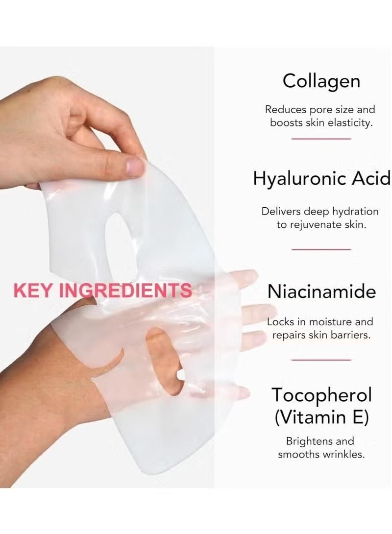 IKZEE Bio Collagen Deep Hydration Mask Nourishing Smooth Real Deep Mask Reduce Wrinkles Facial Pores and Fine Lines Reduce Skin Dryness Deep Hydration Bio Collagen Face Mask 4Pcs - Image 5