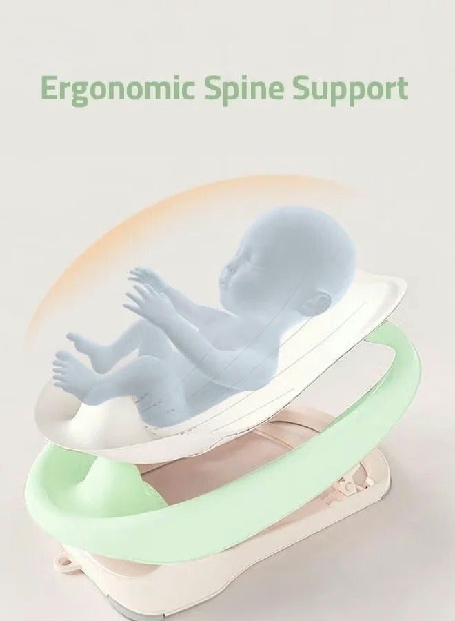 دوكو كرسي حمام للأطفال قابل للطي مع كوب شامبو لغسل الشعر للأطفال حديثي الولادة وحتى الأطفال الرضع، يستخدم في الحوض أو حوض الاستحمام يتضمن 3 أوضاع للاستلقاء - Image 3