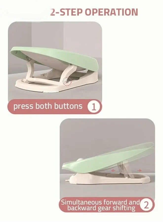 دوكو كرسي حمام للأطفال قابل للطي مع كوب شامبو لغسل الشعر للأطفال حديثي الولادة وحتى الأطفال الرضع، يستخدم في الحوض أو حوض الاستحمام يتضمن 3 أوضاع للاستلقاء - Image 2