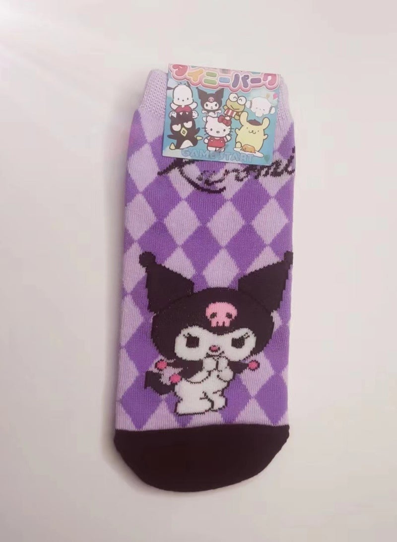 kuromi جوارب كورومي التأثيرية كارتون كوسبلاي 5 قطع/مجموعة جوارب للنساء والفتيات - Image 4