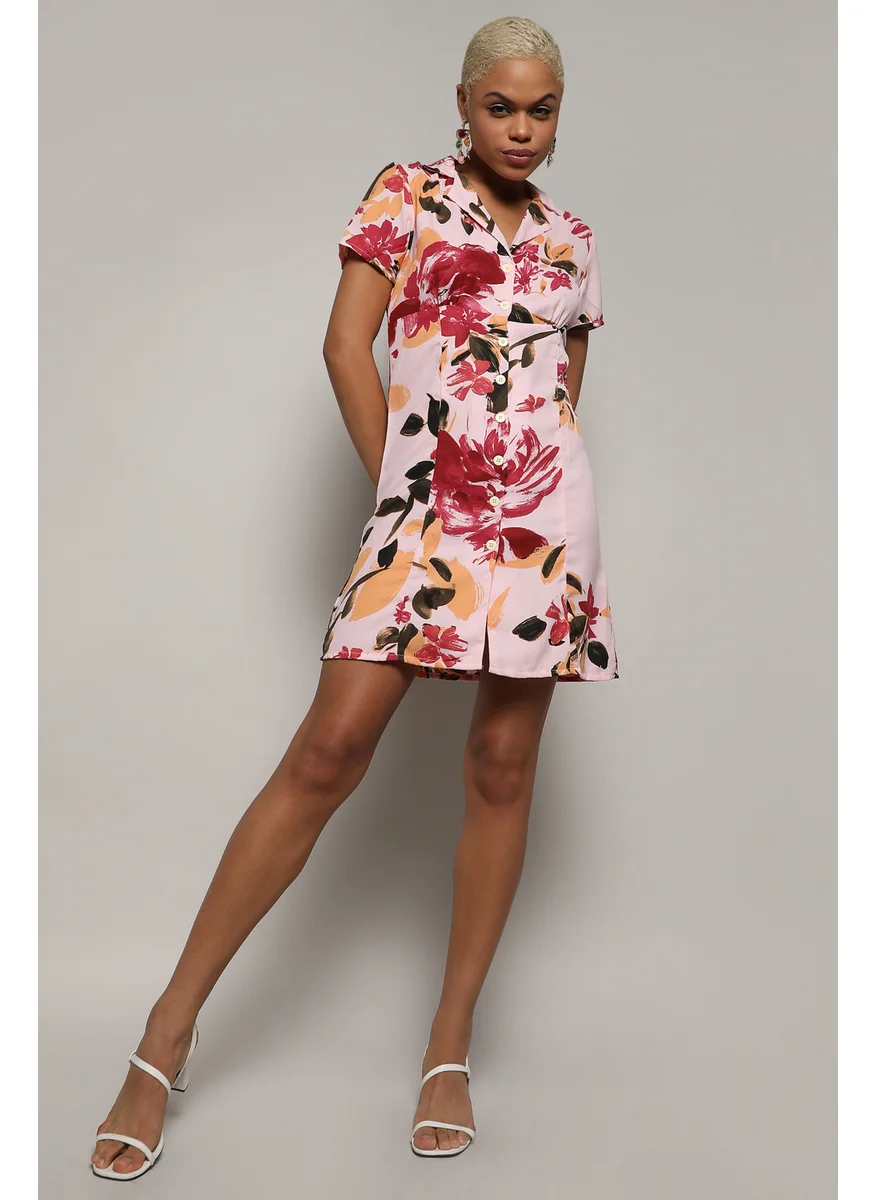 كامبوس سوترا Women's Baby Pink Botanical Strokes Dress