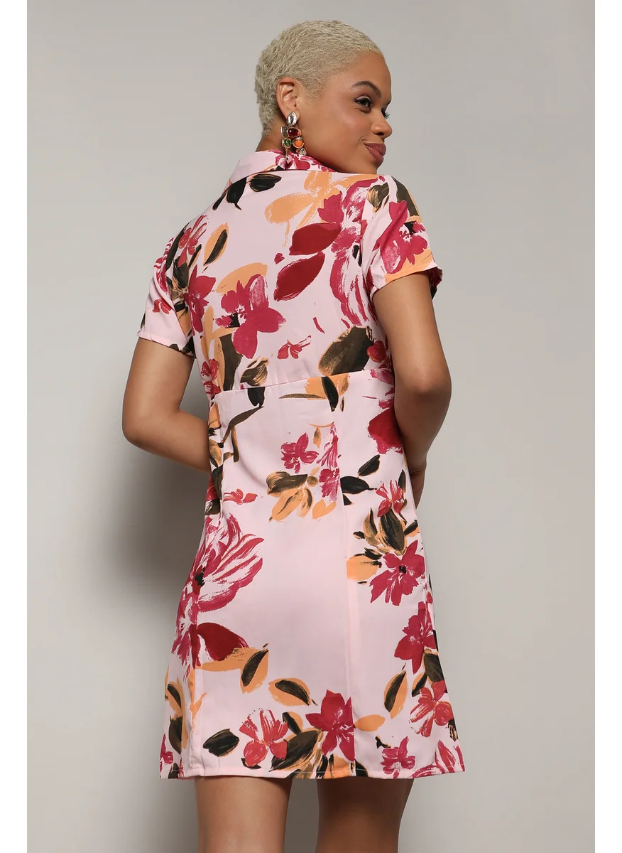 كامبوس سوترا Women's Baby Pink Botanical Strokes Dress