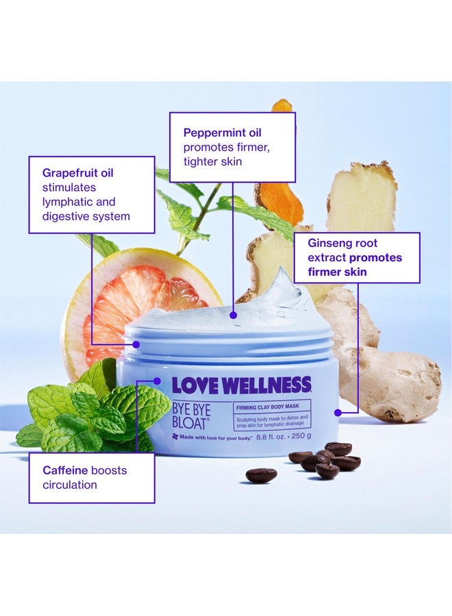 Love Wellness Bye Bye Bloat Firming Clay Body Mask | Lymphatic Drainage Body Mask for Women | Support Bloating Relief, Skin Hydration & Boost Circulation | Caffeine, Grapefruit & Peppermint Oil | 250g - Image 4