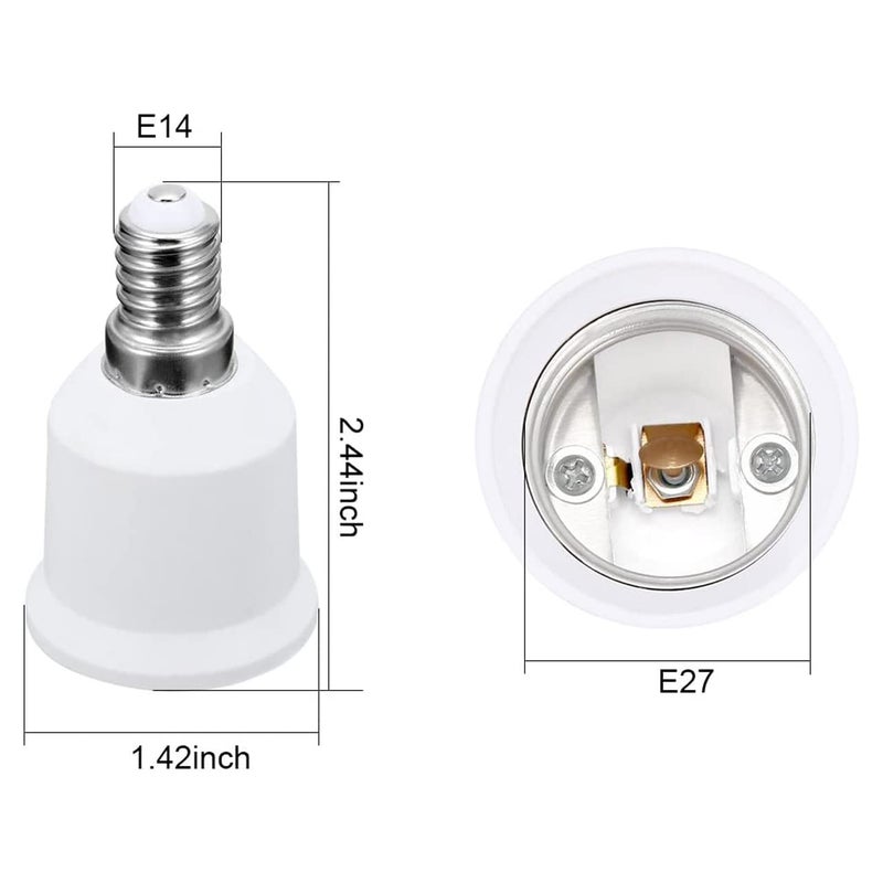E14 to E27 Lamp Base Converter, e14 e27 Adapter LED Light Sockets Adapter Light Bulb Socket, Bulb Base Adapter, Lamp Holder Converters (2Pcs) - Image 2
