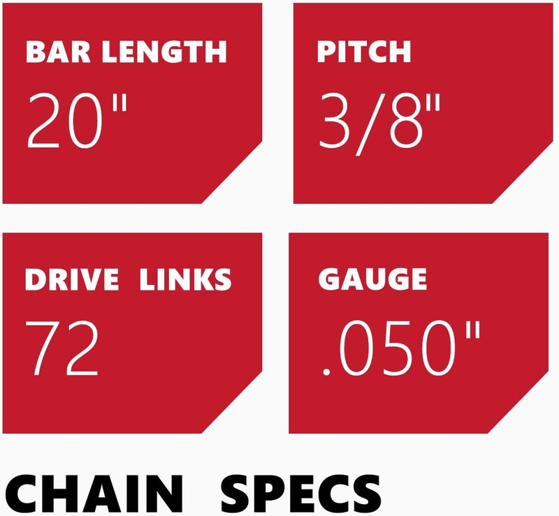 KAKEI 20 Inch Chainsaw Chain 3/8" Pitch .050" Gauge 72 Drive Links- 33RS 72 Fits MS311 MS391, Husqvarna 455 (Rancher), 460 (Rancher), Poulan Pro and More- E72 (1 Chain) - Full Chisel - Image 3