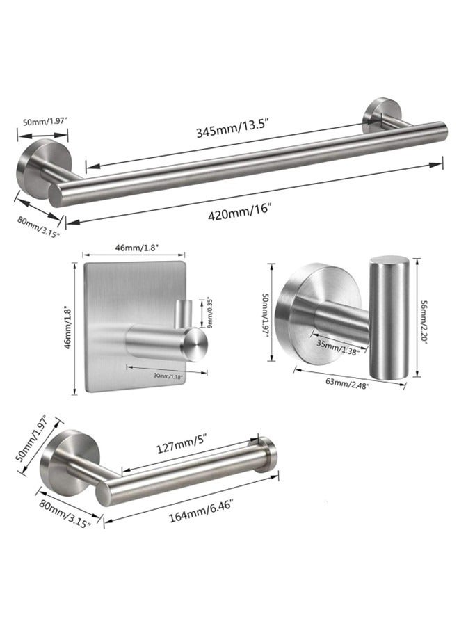 MIXDE 【Product Details】: Silver brushed bathroom 5-piece set - Image 3
