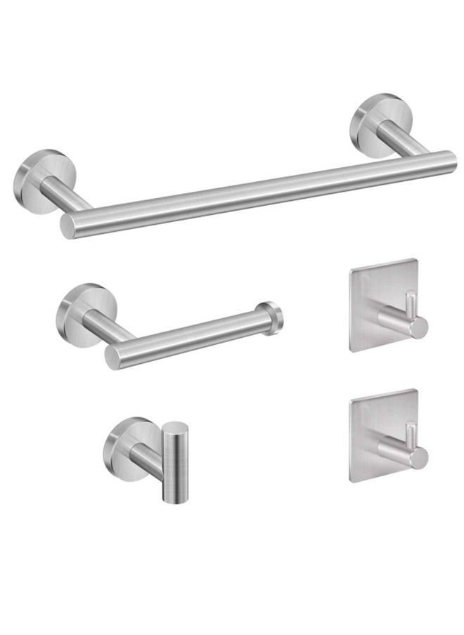 MIXDE - 5-Pieces Stainless Steel Round Wall Mounted Bathroom Hardware Set - Image 1