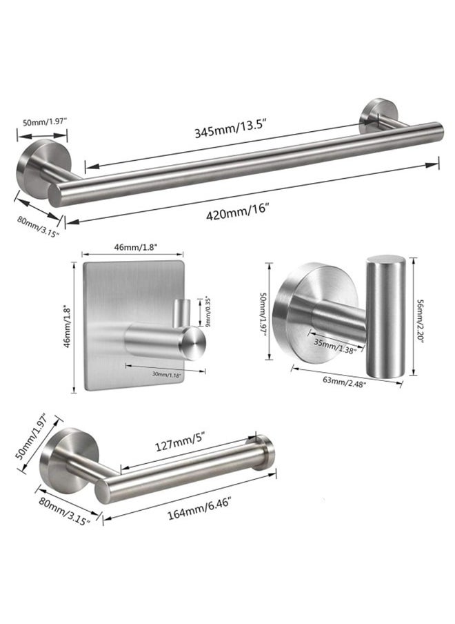 MIXDE - 5-Pieces Stainless Steel Round Wall Mounted Bathroom Hardware Set - Image 1