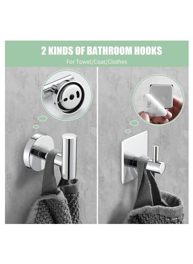 MIXDE - 5-Pieces Stainless Steel Round Wall Mounted Bathroom Hardware Set - Image 1