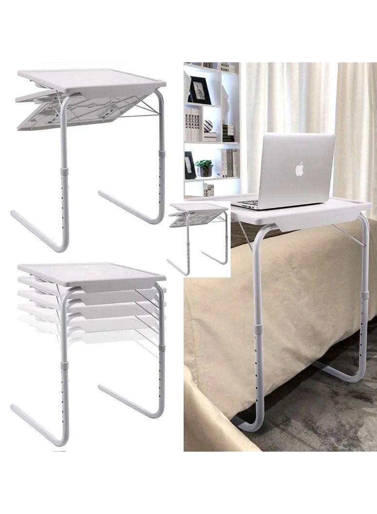Table Mate Adjustable Folding Table Mate Home Office Reading Writing White Normal Portable Laptop Desk Table - Image 1