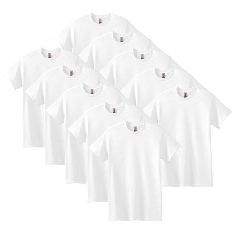 Gildan Men's Heavy Cotton T-Shirt, Style G5000, Multipack, White (10-Pack), 5X-Large - Image 1