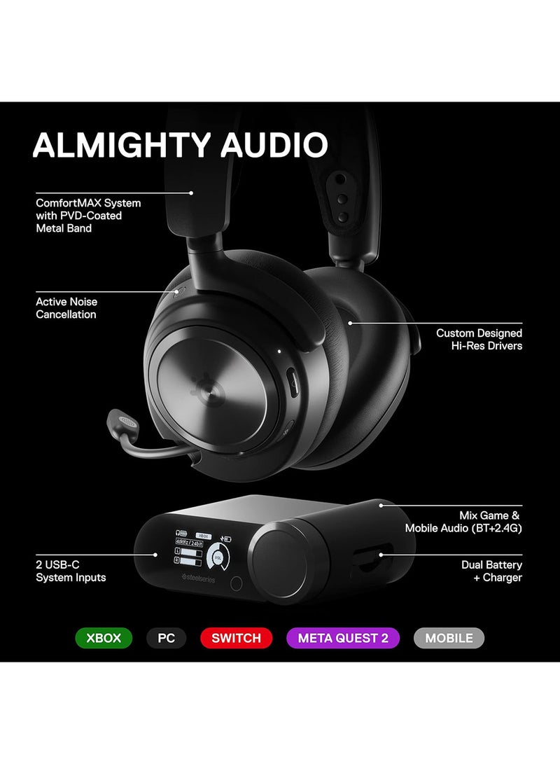steelseries Arctis Nova Pro Wireless High-Fidelity Gaming Audio Headset with Active Noise Cancellation for Xbox & PC - Black - Image 5