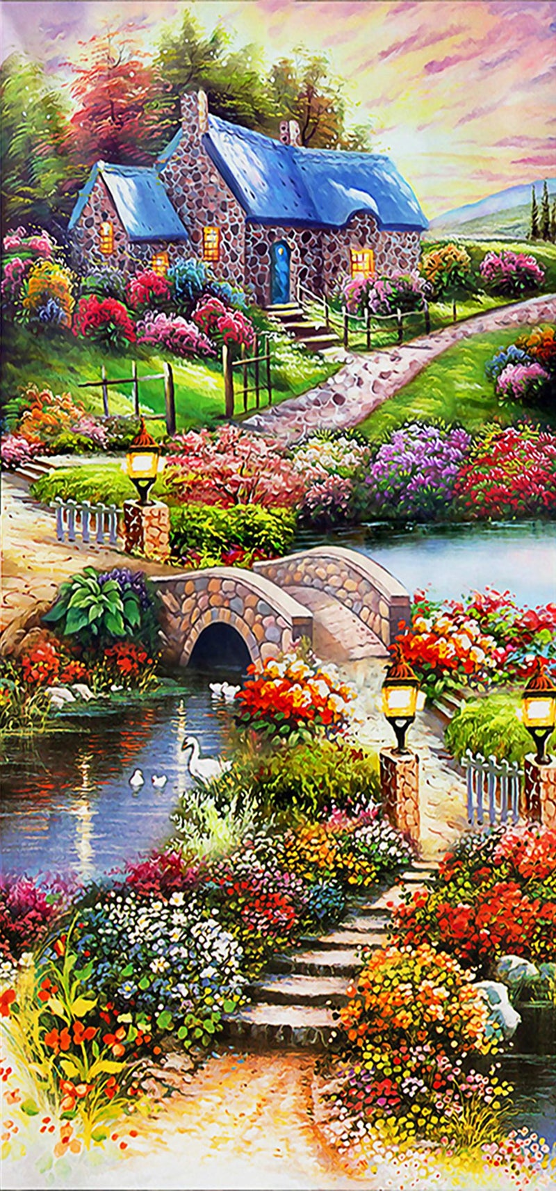 YALKIN Compatible for Large Landscape House Diamond Art 315x157 inch DIY 5D Diamond Painting Kits for Adults Kids Full Round Drill Embroidery Pictures for Wall DecorHome Decoration