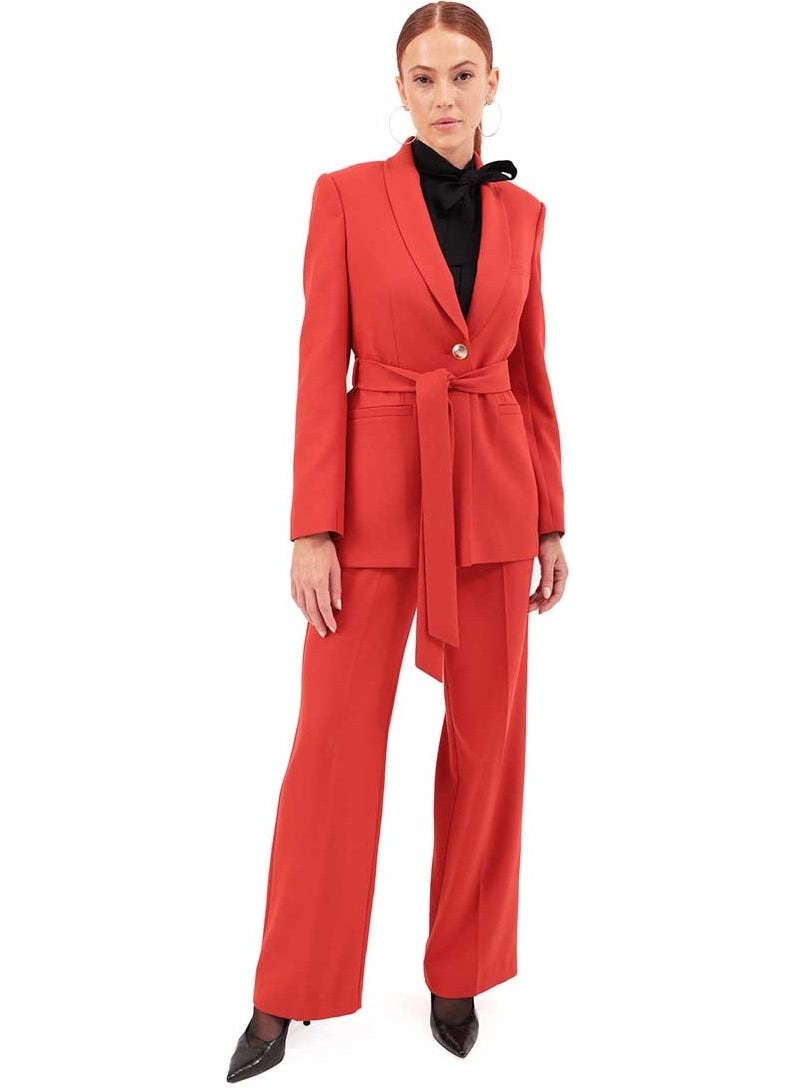 Aker - Shawl Collar Waist Belted Jacket - Image 1