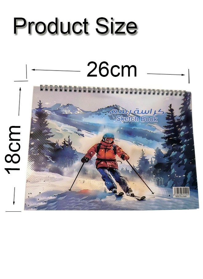 GBQ - 2PCS B5(18*26cm) Sketchbook 15Sheets/Book A Total Of 30 Pages Spiral Bound Hardcover Art Book - Image 1
