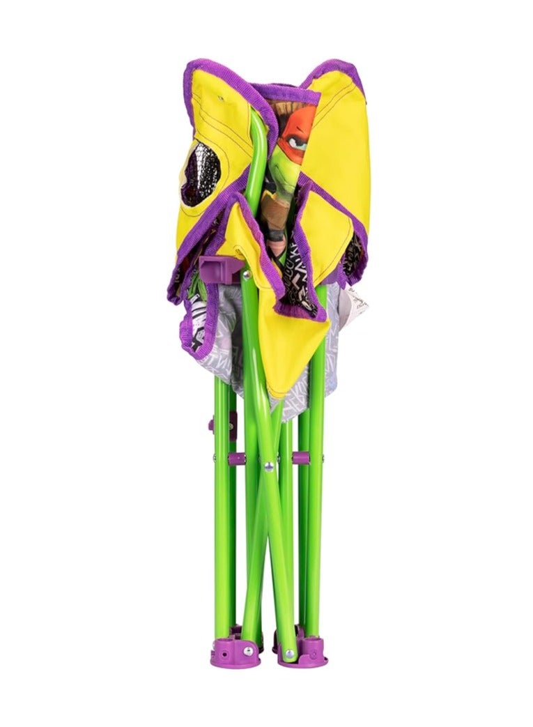 Teenage Mutant Ninja Turtles Foldable Kids Chair – Toddler Camping Chair with Safety Lock, Carry Bag, Indoor/Outdoor Use, Ages 2–3, 60 lb Limit - Image 3
