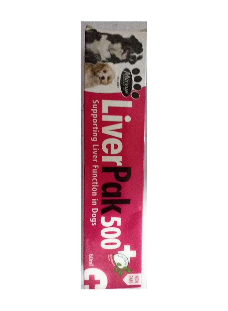 Mervue LiverPak500 Liver Function Support, Paste For Dogs 60ml Helps Alleviate Gas & Bloating Activated Charcoal for Dogs Poisoning