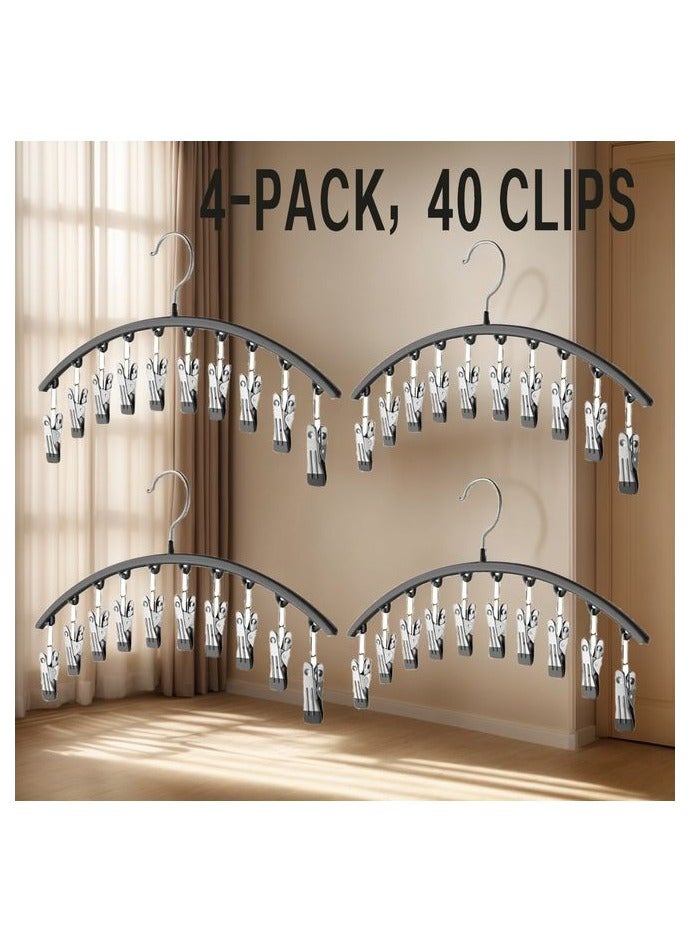HOMESTAR 10-Clip Windproof Stainless Steel Pants Hanger - Strong Clamping Force, Nano Rubber Non-Slip, Lightweight, Space-Saving Laundry Drying Rack with Clothes, Underwear, Hosiery Organizer for Closet Storage - Image 1