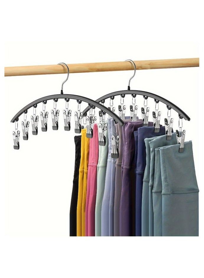HOMESTAR 10-Clip Windproof Stainless Steel Pants Hanger - Strong Clamping Force, Nano Rubber Non-Slip, Lightweight, Space-Saving Laundry Drying Rack with Clothes, Underwear, Hosiery Organizer for Closet Storage - Image 2