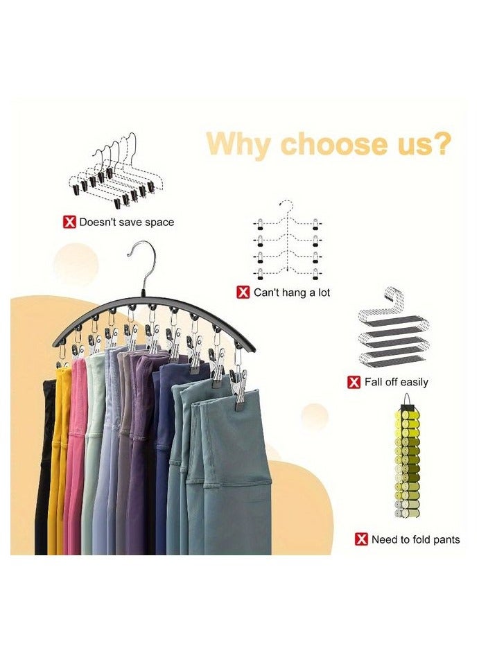 HOMESTAR 10-Clip Windproof Stainless Steel Pants Hanger - Strong Clamping Force, Nano Rubber Non-Slip, Lightweight, Space-Saving Laundry Drying Rack with Clothes, Underwear, Hosiery Organizer for Closet Storage - Image 3