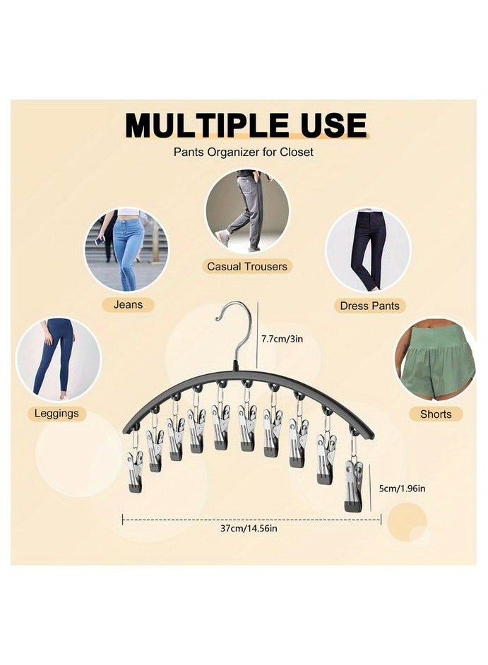 HOMESTAR 10-Clip Windproof Stainless Steel Pants Hanger - Strong Clamping Force, Nano Rubber Non-Slip, Lightweight, Space-Saving Laundry Drying Rack with Clothes, Underwear, Hosiery Organizer for Closet Storage - Image 4