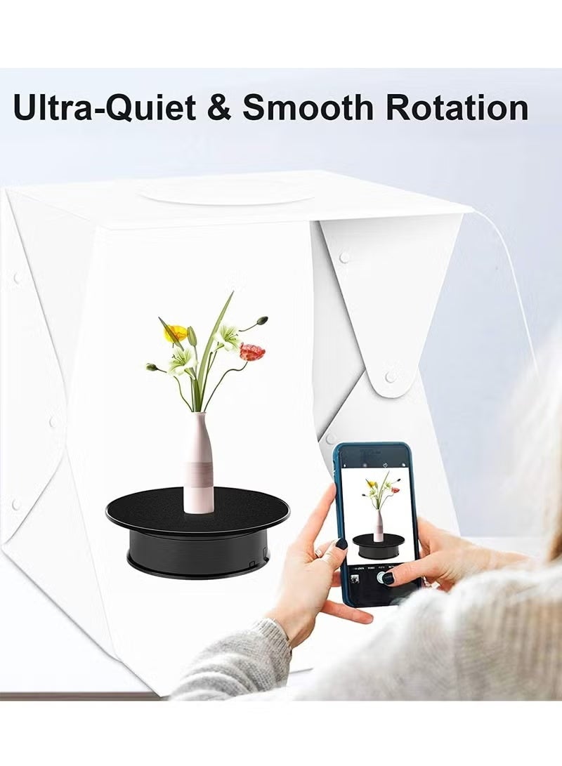 Bukela Motorized Rotating Display Stand, 8" Ultra-Quiet 360 Degree Electric Rotating Turntable Display Stand for Photography Products, Jewelry, Cake,3D Model (Battery Operated, 10LB Load) - Image 3