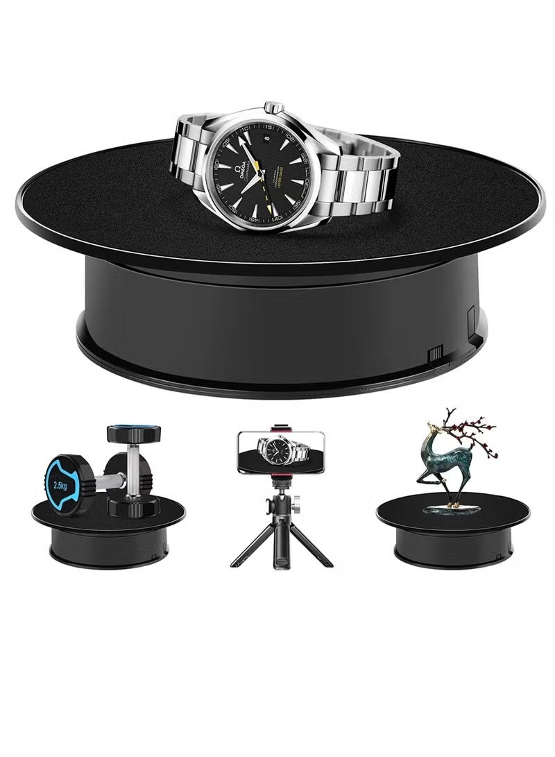 Bukela Motorized Rotating Display Stand, 8" Ultra-Quiet 360 Degree Electric Rotating Turntable Display Stand for Photography Products, Jewelry, Cake,3D Model (Battery Operated, 10LB Load) - Image 1