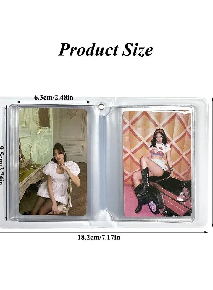 3 Inch Mini Photo Album, Heart Hollow Card Binder Album Kpop Holder with Pendant 40 Pockets (Purple Black Cat) - Image 5