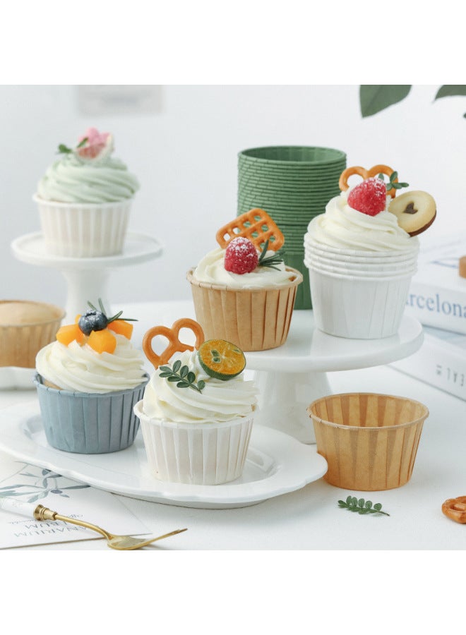 Cupcake Curling Paper Holder Mold Maffen Cup Maffen Cup Special Oven Dessert Steaming Baking Factory-Specifications:200 Pieces | Brown Roll-top Paper Cups - Image 5