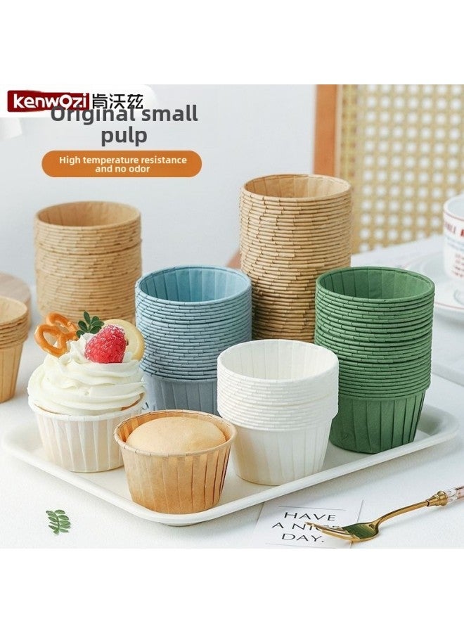 Cupcake Curling Paper Holder Mold Maffen Cup Maffen Cup Special Oven Dessert Steaming Baking Factory-Specifications:200 Pieces | Brown Roll-top Paper Cups - Image 2