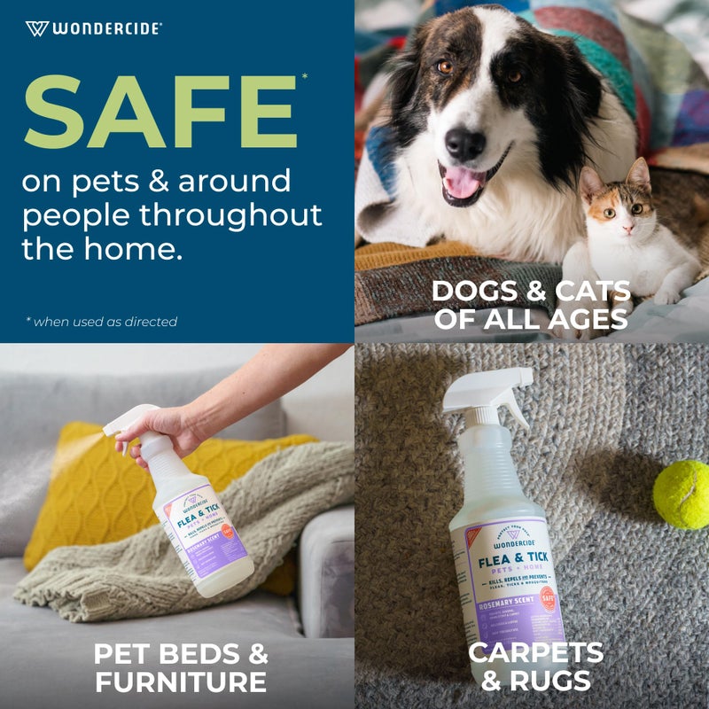 Wondercide - Flea, Tick & Mosquito Spray for Dogs, Cats, and Home - Flea and Tick Killer, Control, Prevention, Treatment - with Natural Essential Oils - Pet and Family Safe - Rosemary 32 oz - Image 4