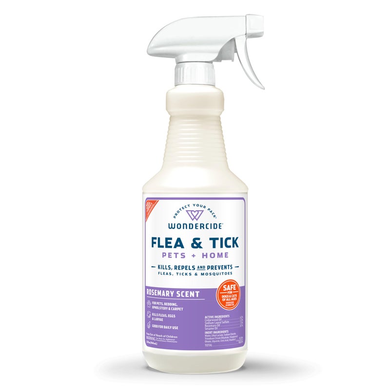 Wondercide - Flea, Tick & Mosquito Spray for Dogs, Cats, and Home - Flea and Tick Killer, Control, Prevention, Treatment - with Natural Essential Oils - Pet and Family Safe - Rosemary 32 oz - Image 1